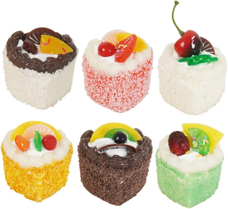 Cabilock 6pcs Realistic Fake Cake Display Models For Kitchen Decor Wedding Photography Props - Image 1